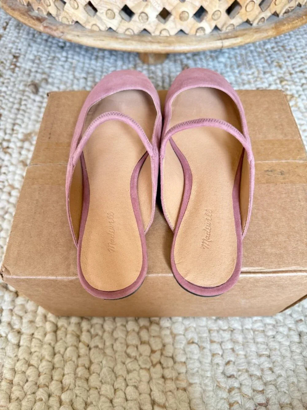 Madewell Greta Ballet Flat Mule in Suede (NWOT) | Withered Rose (size 7.5)